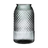 Vase en verre gris à relief 28cm
