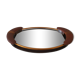 Old Superb Art Deco Style Tray Mirror Handle In Leather Or Faux Vintage