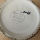 hand-decorated faience sugar bowl