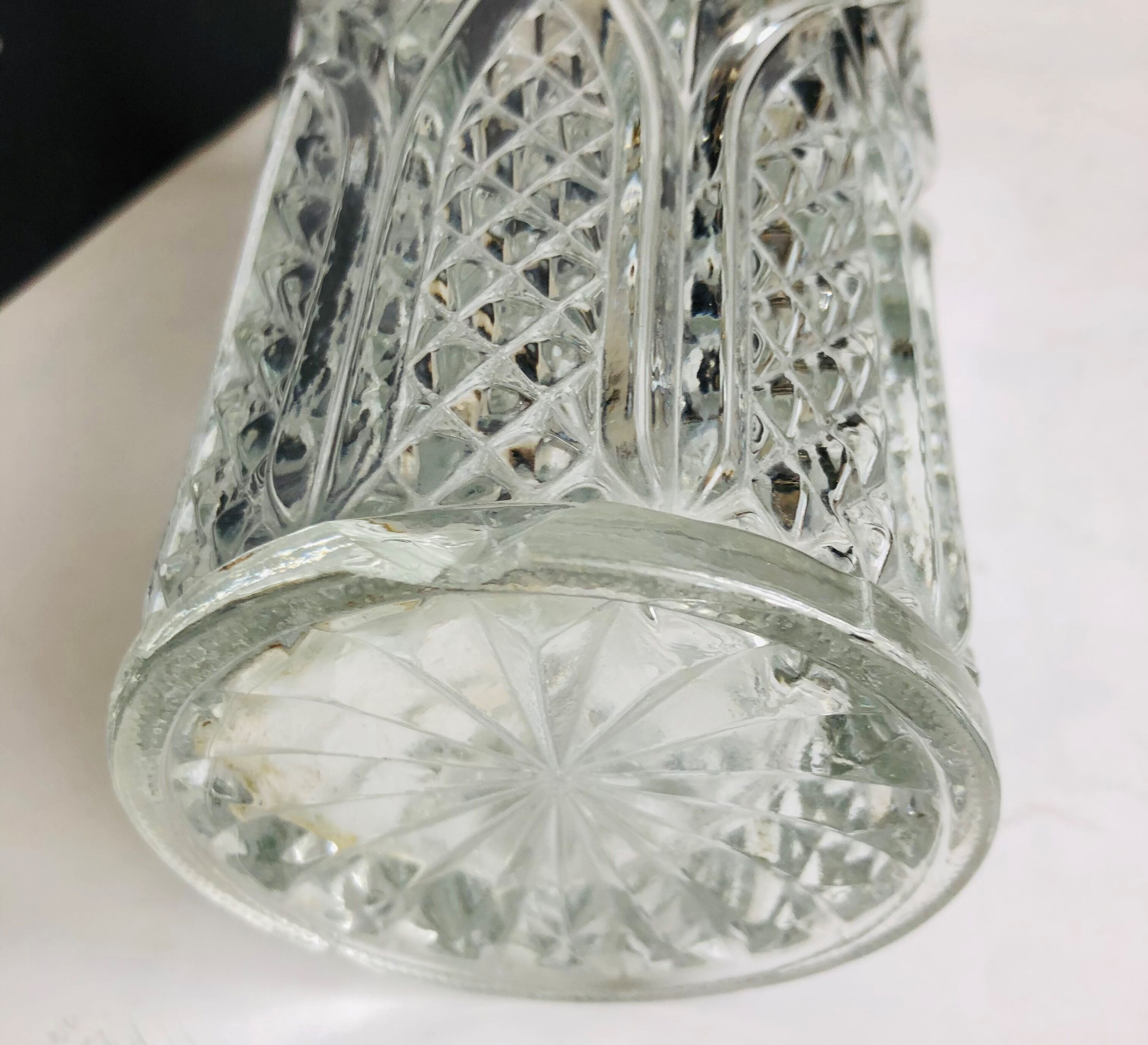 Old molded glass vase