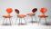 Set of 4 Eames wire chairs for Herman Miller with original Bikini seats by Girard.