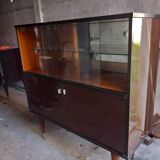 Showcase storage Mahogany lacquered vintage