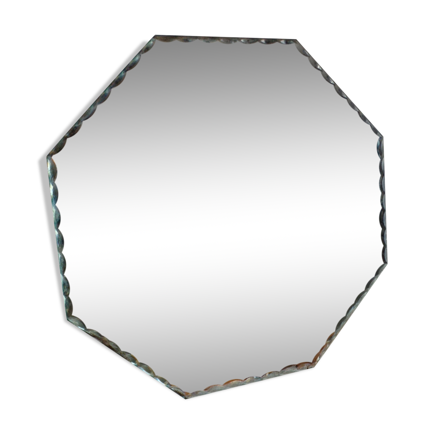 Octagonal beveled mirror