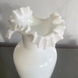 Opaline vase scalloped neck