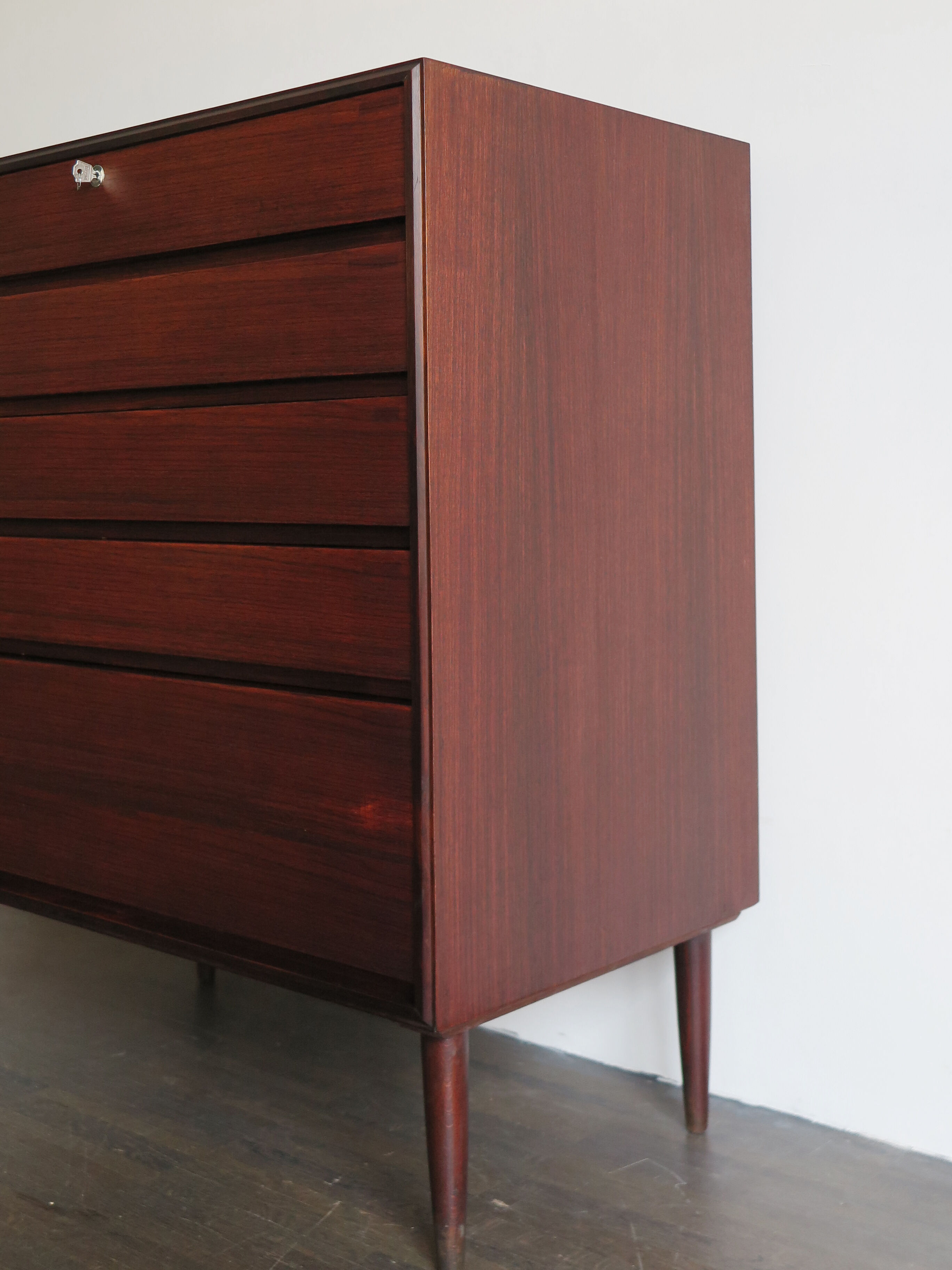 Scandinavian midcentury darkwood chest of drawers 1950s