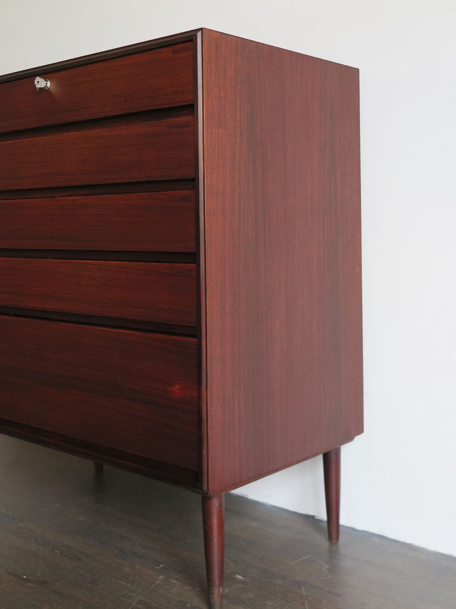 Scandinavian midcentury darkwood chest of drawers 1950s