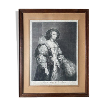 A. Van Dock, portrait de Maria Louissa De Tassis, gravure par C. Vermeulen, XVIIème siècle