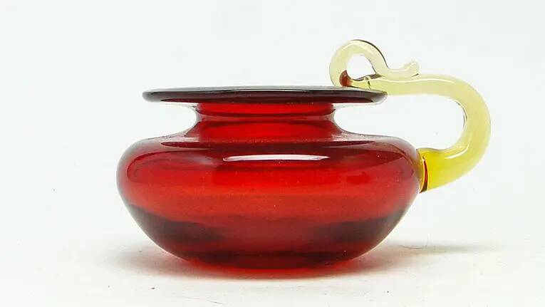 Modernist candle holder, glass, designed by B. Świstacka, Poland, 1970s