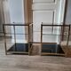 Pair of glass and brass sofa endsl