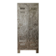 Patinated metal industrial-style locker cabinet