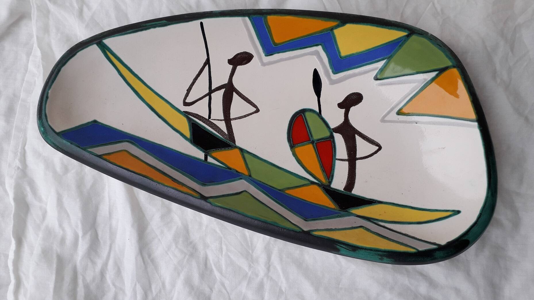 Plat céramique signé 1950