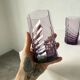 Set of 4 purple graphic octagonal glasses