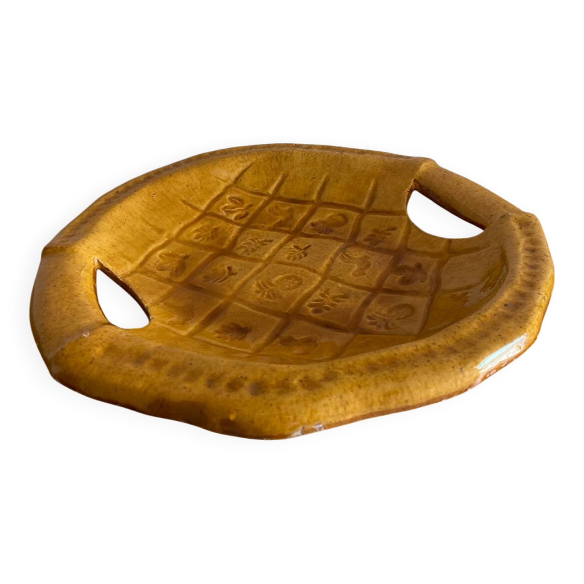 Large glazed terracotta dish