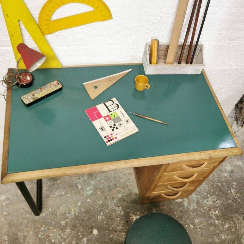 Vintage school teacher's desk