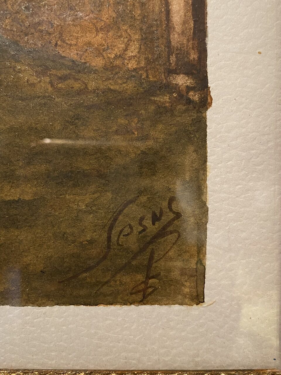 Old painting, Mexican landscape, signed XX century