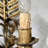 Paire de grandes appliques dorées 1950