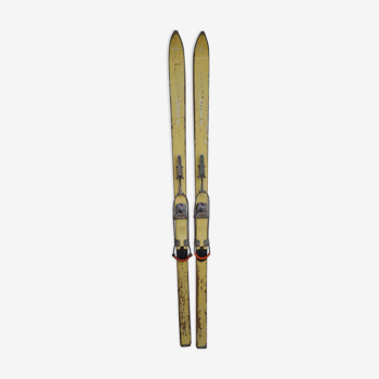 Former wooden ski pair Cabanon - 60s