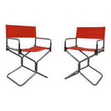 Paire fauteuils "metteur en scène" Lafuma chrome, pliants