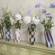 Blue Check Twist Vase