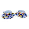 2 porcelain flower cups