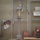 Old gas pump floor lamp in cast iron metal and glass 1930