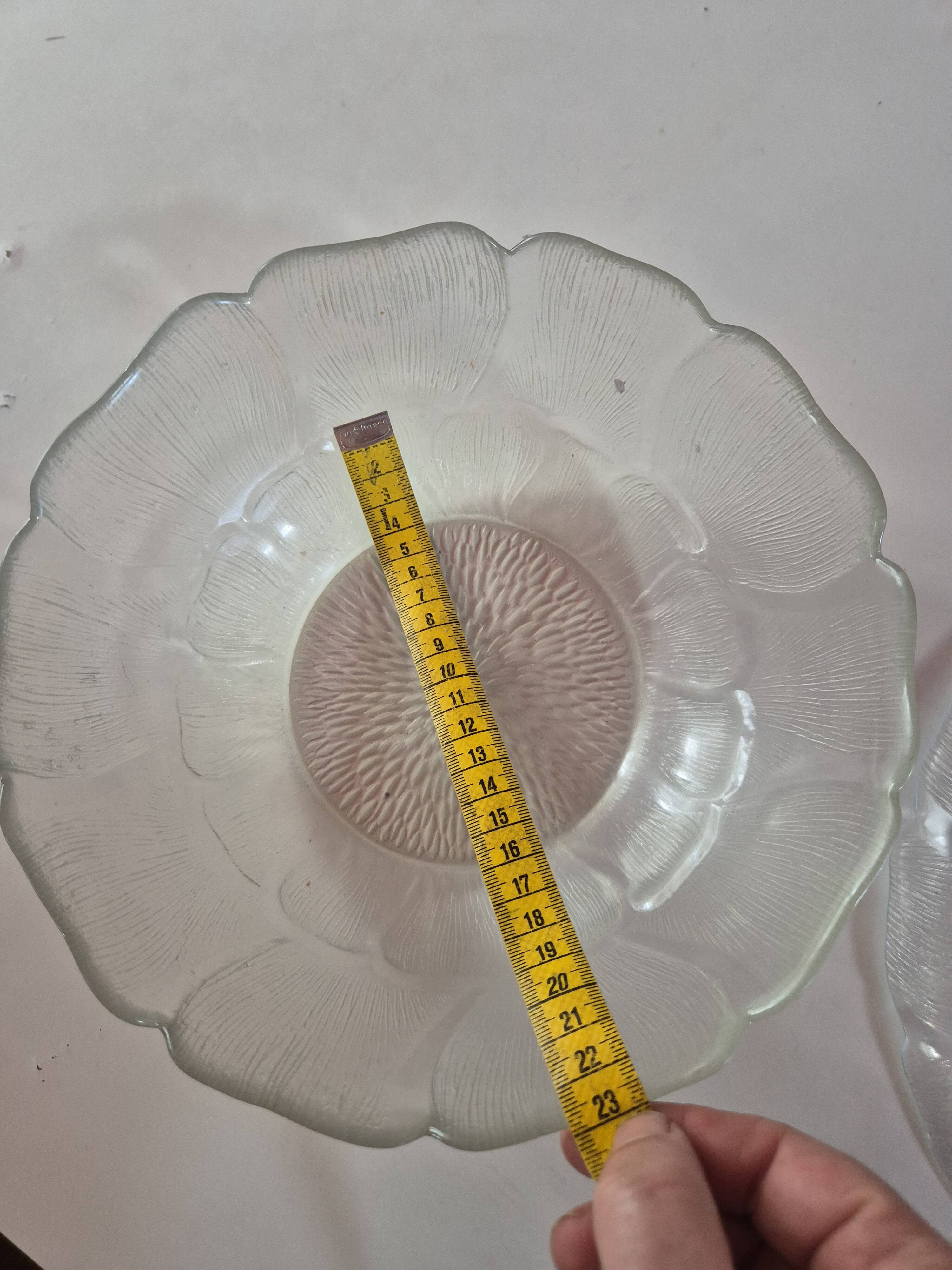 ensemble plat et saladier en verre vintage arcopal fleurs