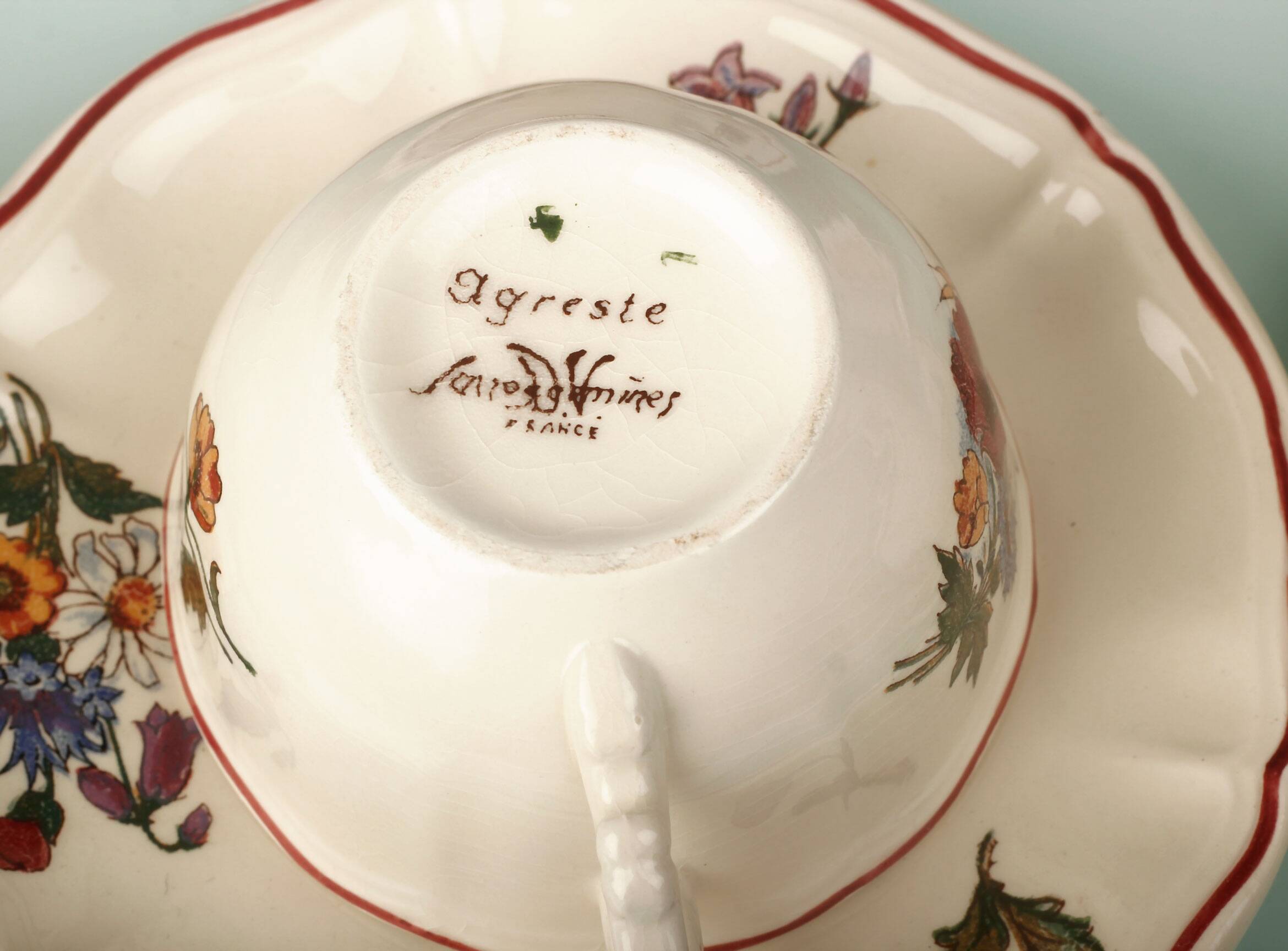 Coffee service in Sarreguemines earthenware, Agreste model.