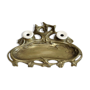 Encrier en bronze doré,