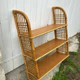 Vintage rattan wall shelf