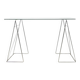 Triangular chrome trestle table