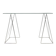 Triangular chrome trestle table