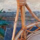 60s rattan hanging planter