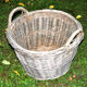 Panier rond ancien - 50 cm - panier à linge ou de jardin en osier tressé vintage