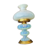 Mid-20th century opaline table lamp, iridescent opal color