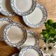 Set of 10 old flat plates in iron earth, model Noisette de Sarreguemines