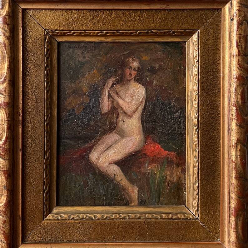 Peinture à l’huile de portrait nu