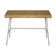 Small bamboo desk with three drawers.