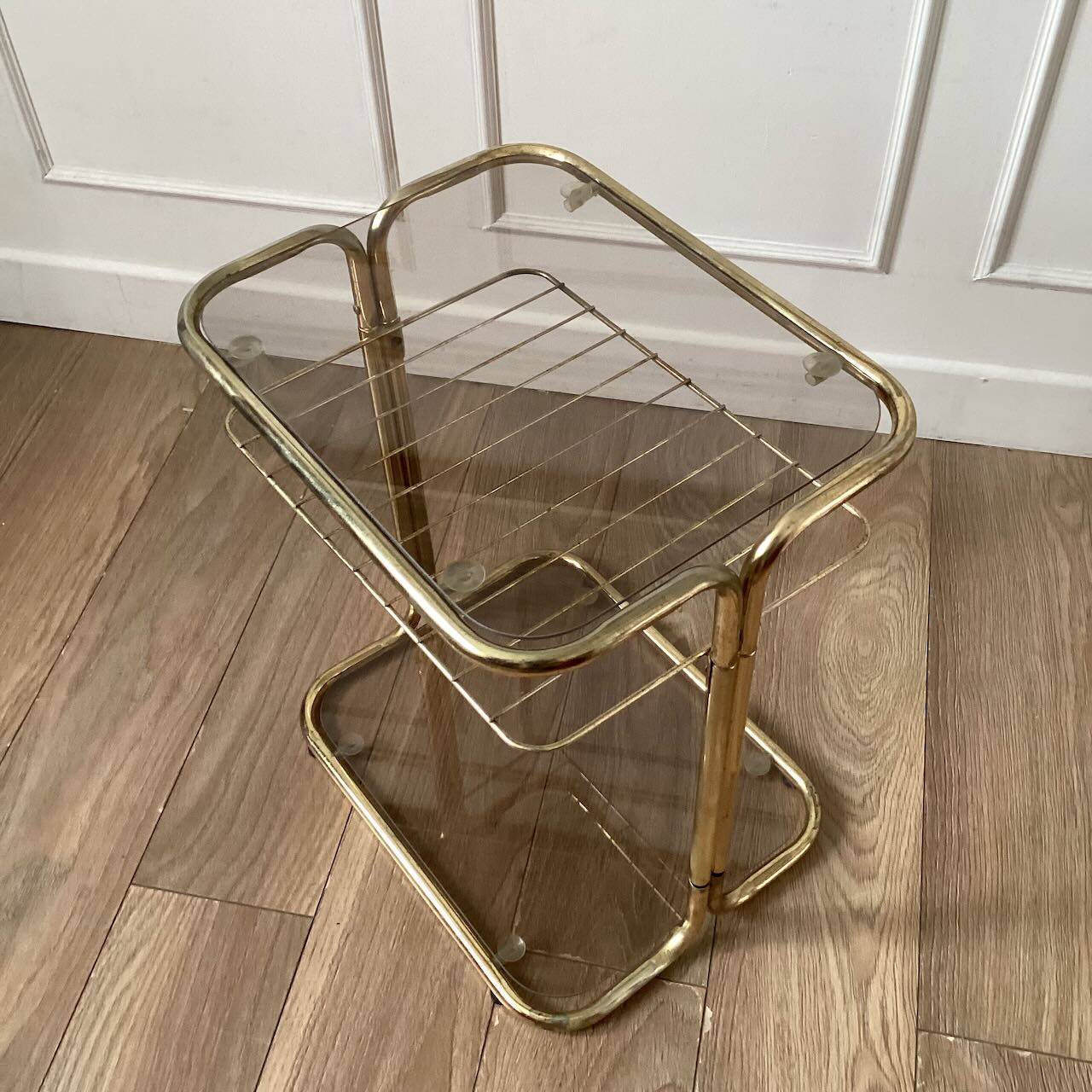 Gold and glass side table