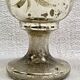 Painted blown glass egg cup with mercury gilding, 19th century.