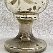 Painted blown glass egg cup with mercury gilding, 19th century.