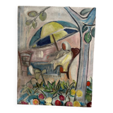 Oil on canvas animated scene