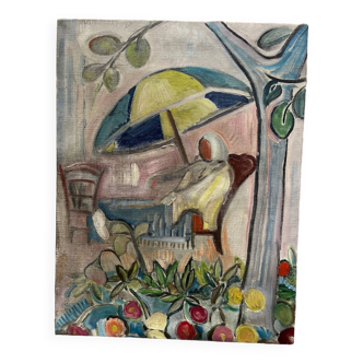 Oil on canvas animated scene