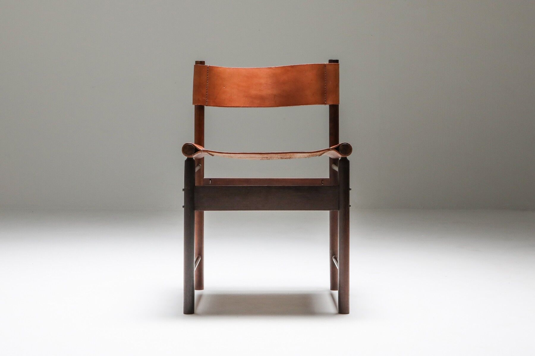 Zalszupin Jacaranda Dining Room Chairs with Saddle 1950 Cognac Leather Seats