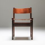 Chaises de Salle à Manger Zalszupin Jacaranda avec sièges en cuir cognac Saddle 1950