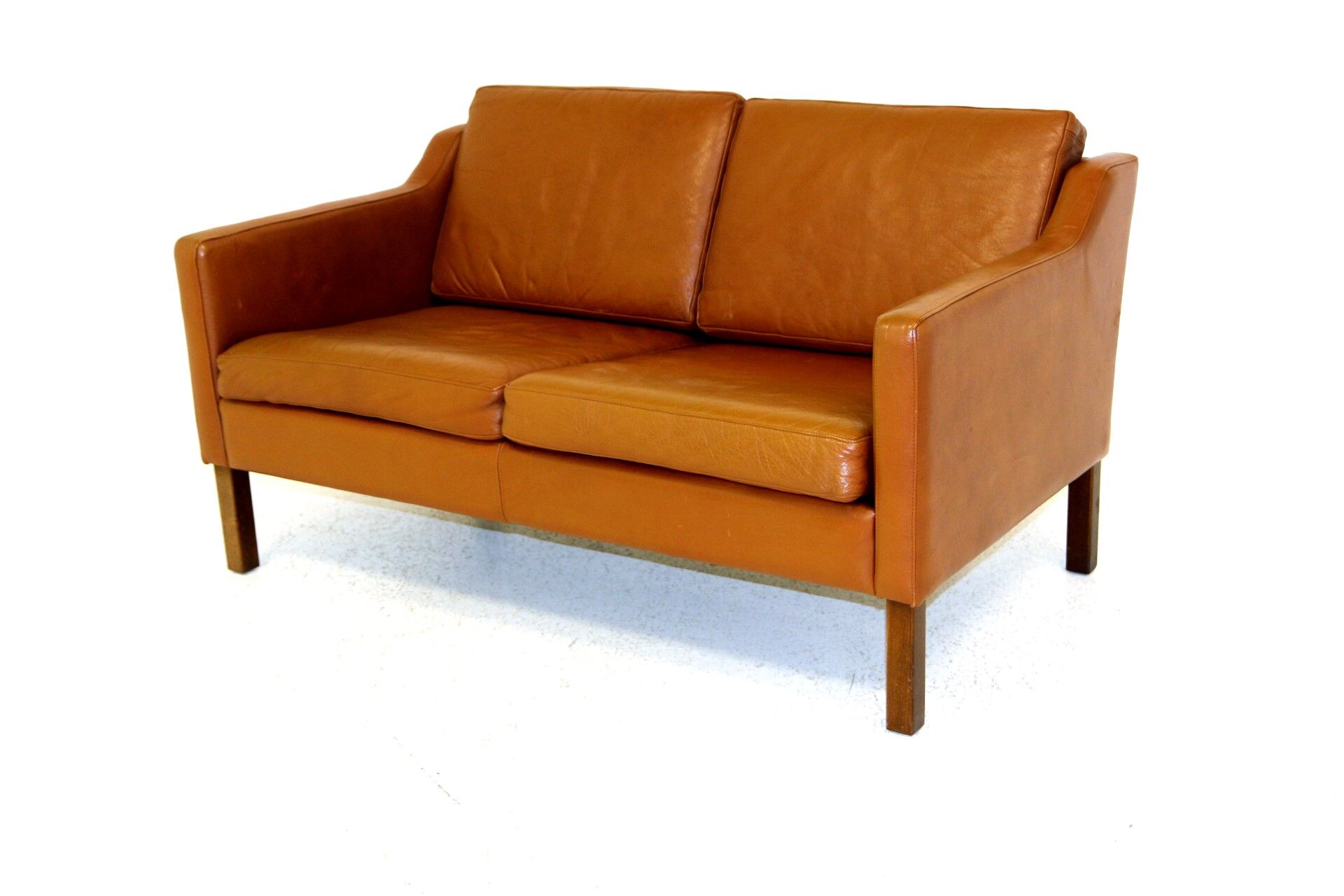 Leather sofa, 2 seats, Denmark, 1960