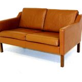 Leather sofa, 2 seats, Denmark, 1960