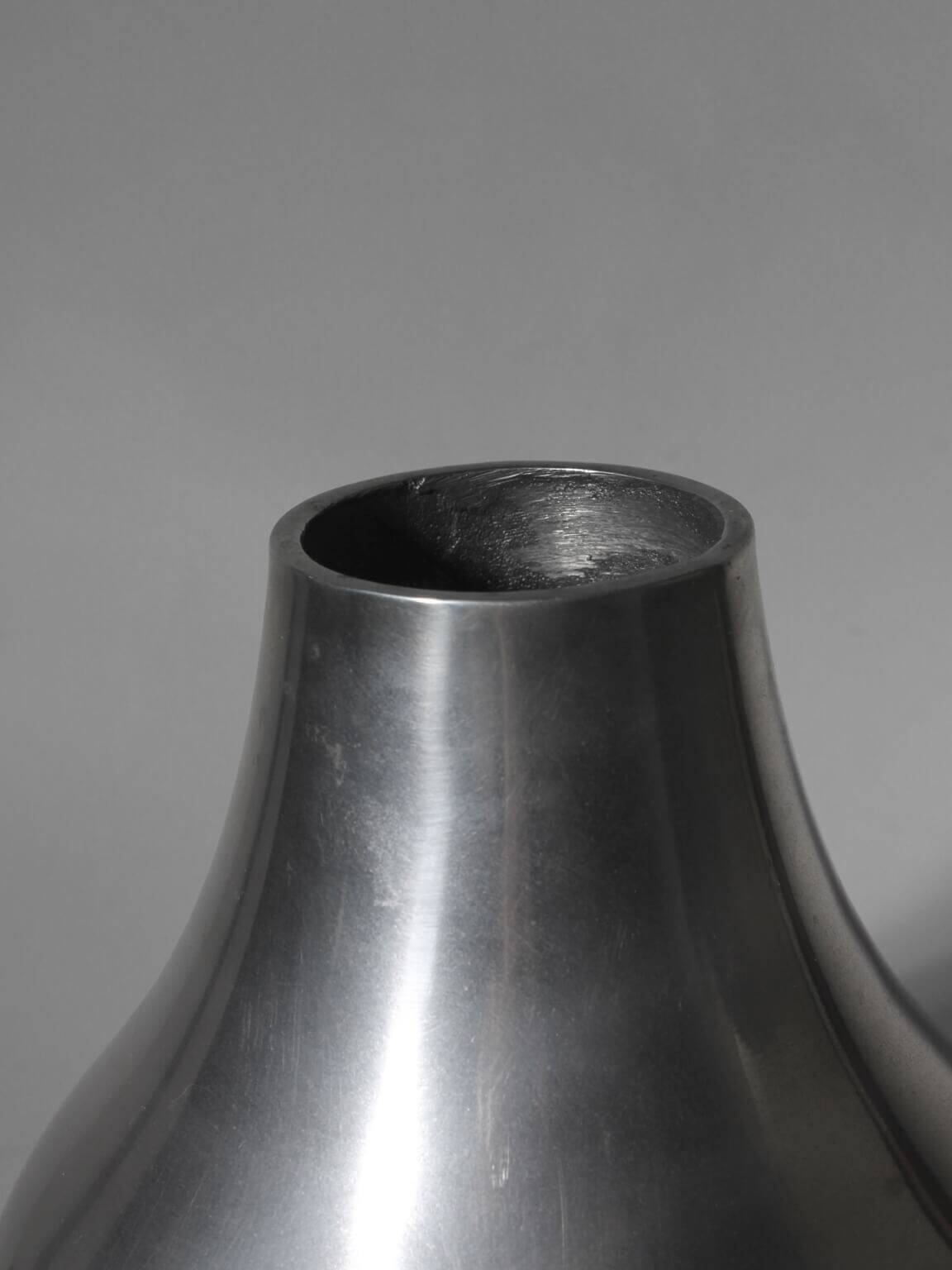 Polished Aluminum Bulbous Vase, Large