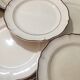 Set of 6 ivory scalloped dessert plates