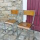 Paire de de chaises d'école années 60 style Mullca