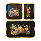 70's tray set, peacock